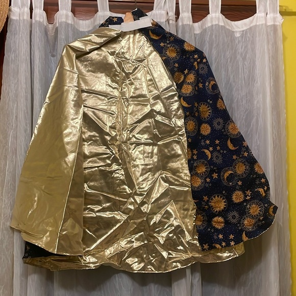 Moon & Stars with Gold Lame Kids Cape Birthday Gift